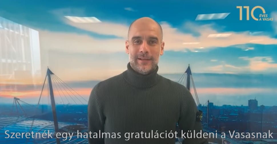 Pep Guardiola felköszöntötte a 110 éves Vasast