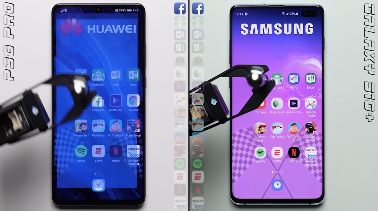 Ennek nem fognak örülni Kínában: összemérték a Galaxy S10+ és a Huawei P30 Pro sebességét – videó