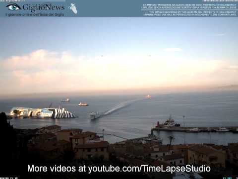 A Costa Concordia egy napja - timelapse videó