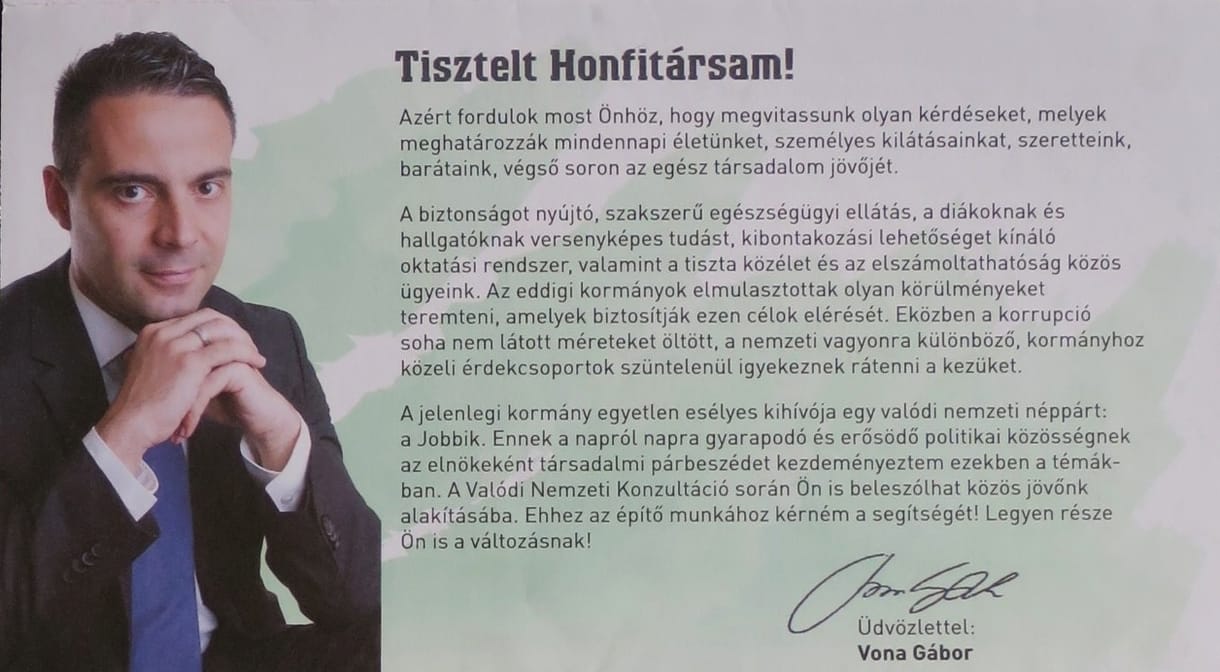 Frissen gründolt egyesület végzi a Jobbik nemzeti konzultációját