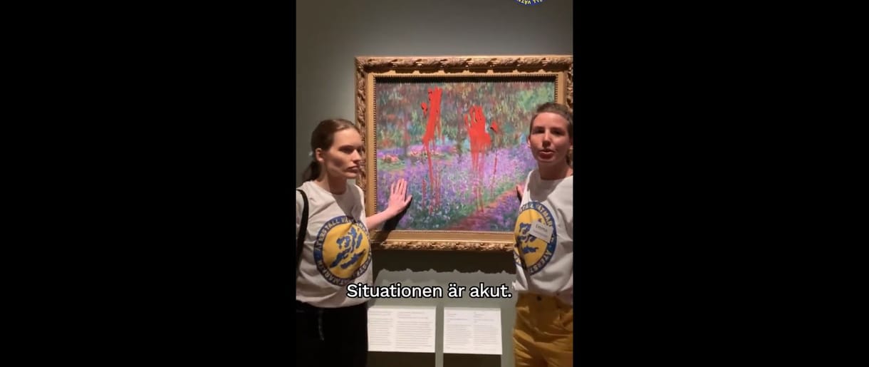 Környezetvédelmi aktivisták festékkel öntöttek le egy Monet-képet Stockholmban