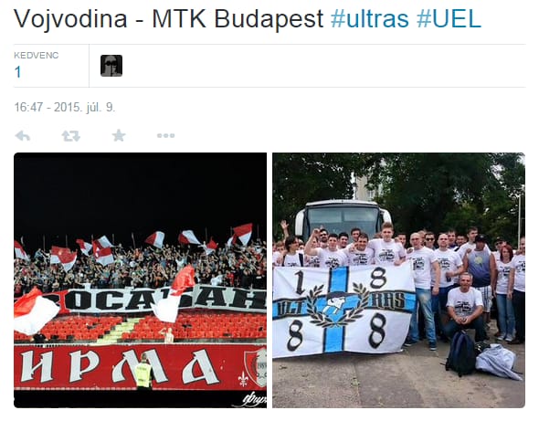 Náci jelképnek nézték és leszedették az MTK címerét Szerbiában