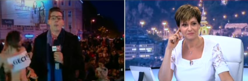 Egy félmeztelen tüntető volt Kálmán Olga keddi műsorának fénypontja – videó