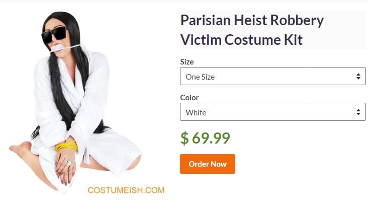 Megkötözött Kim Kardashian-jelmezt is árulnak Halloweenra