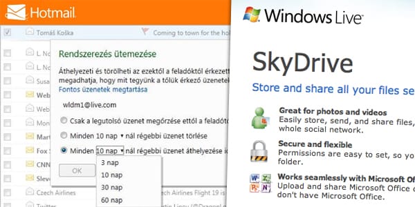 Megújul a Skydrive és a Hotmail: akár 100 MB is lehet egy csatolmány
