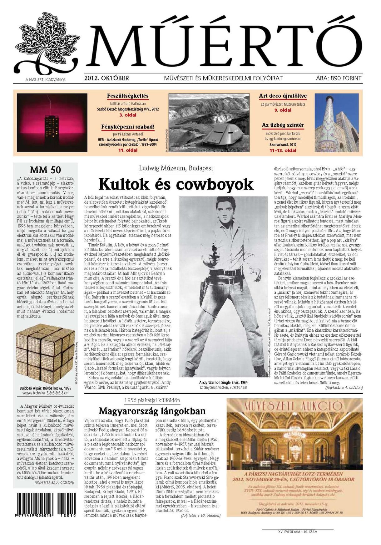 Megjelent a Műértő októberi lapszáma