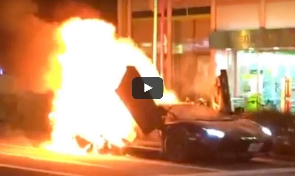 Porig égett egy Lamborghini Aventador - videó