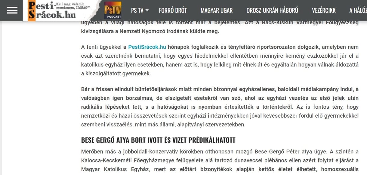 Kiakadt a Pesti Srácok munkatársa, mert kollégája Bese Gergő botrányát a pedofíliával mosta össze