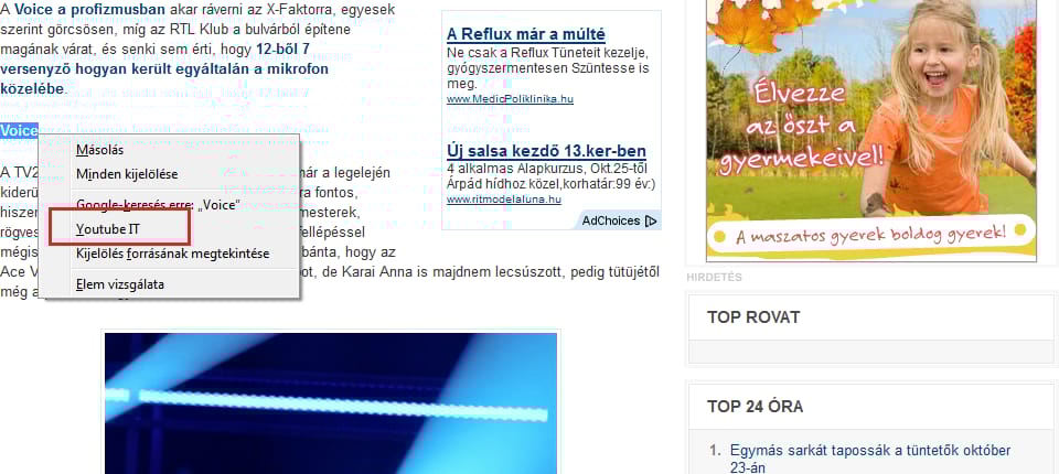 Egészen különleges keresés YouTube-videók között