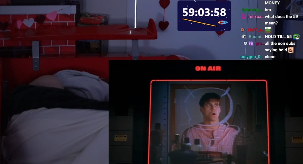 Egy videós éppen élőben közvetíti az életét, és addig nem áll le, amíg fizetnek neki