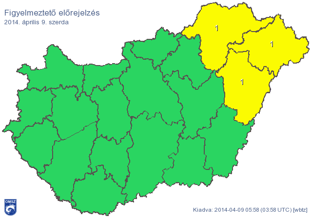 Heves szél miatt adtak ki figyelmeztetést több megyére (térképpel)