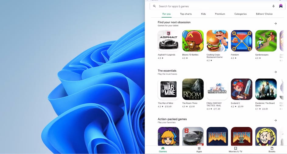 Androidos appok a Windows 11-en: valaki felvitte a Play áruházat az új rendszerre