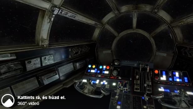 Star Wars-rajongóknak kötelező: 360 fokos fotó a Millenium Falcon pilótafülkéjéből