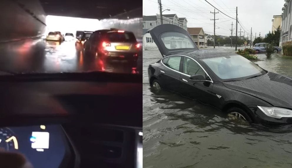 Hihetetlen: úgy ment át a Tesla a vízzel teli aluljárón, mint kés a vajon – videó