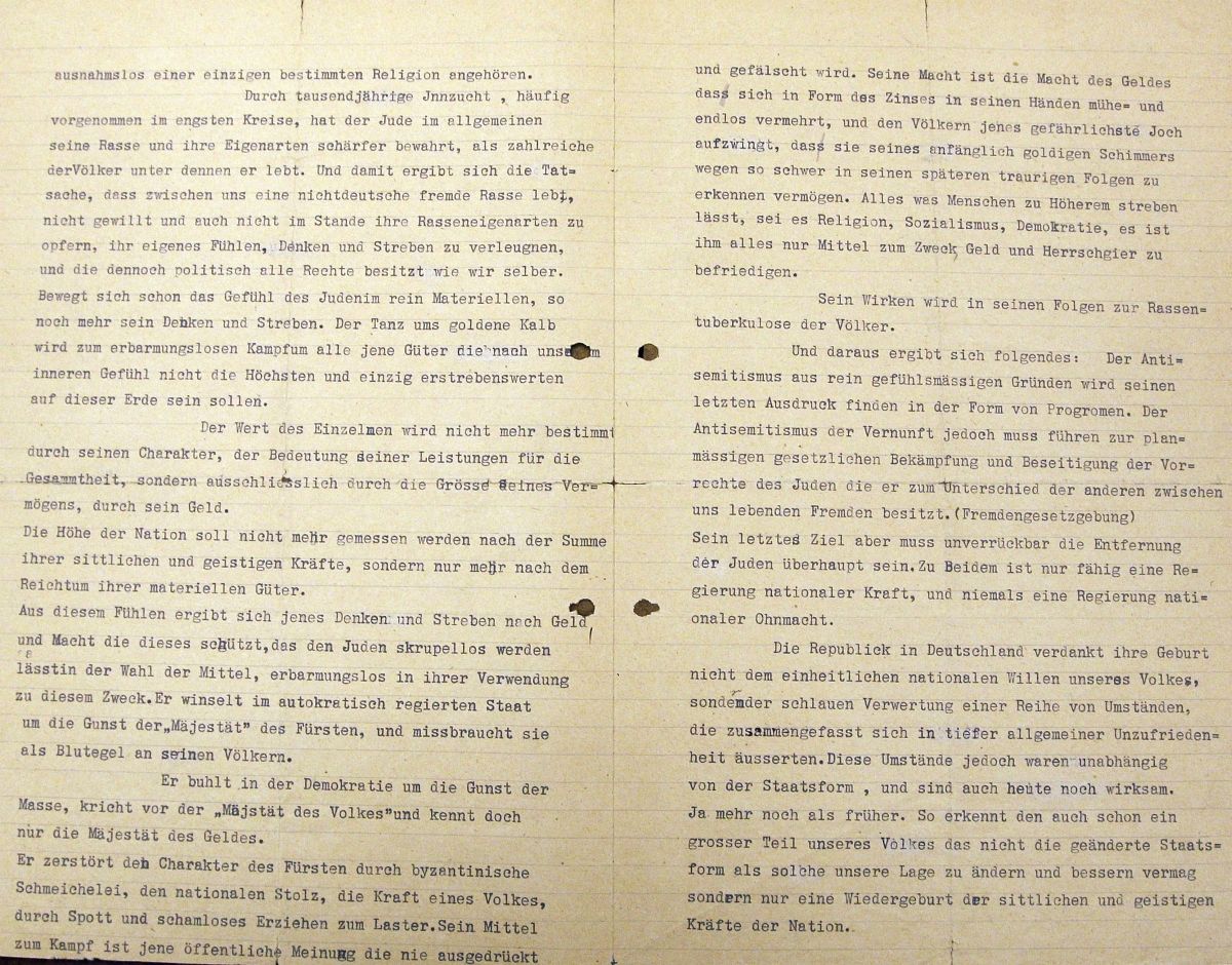 Előkerült Hitler első antiszemita levele?