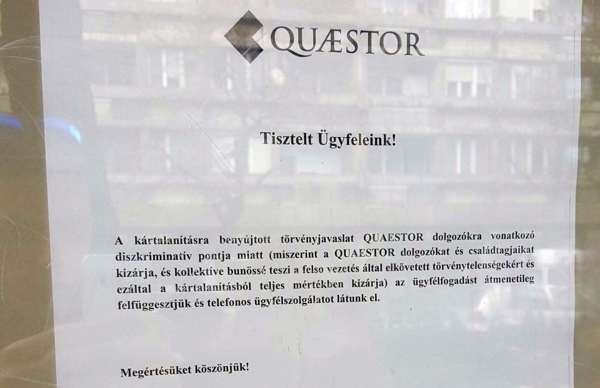 Bepöccentek a Quaestor-dolgozók