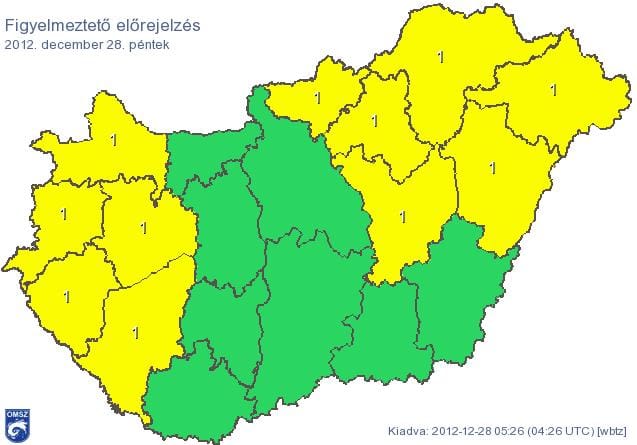 Figyelmeztetést adtak ki 11 megyére