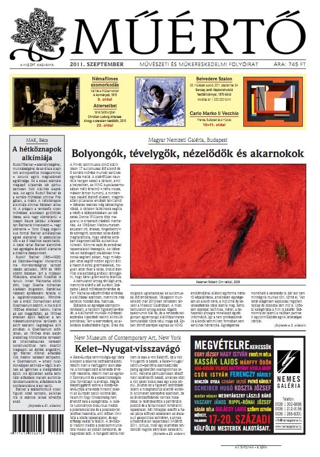 Megjelent a Műértő szeptemberi száma