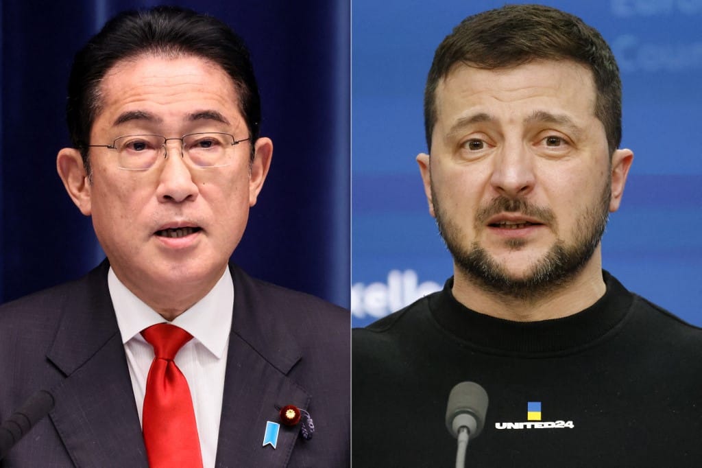 A japán miniszterelnök is ellátogatott Zelenszkijhez Ukrajnába 