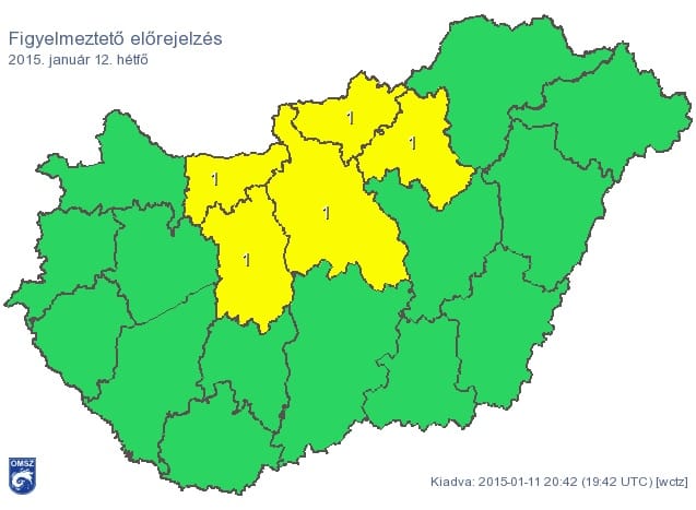 Figyelmeztetést adtak ki holnapra négy megyére is - térkép