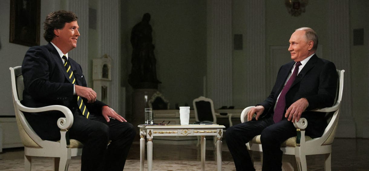 Erős ferdítéssel élteti Tucker Carlson Putyin-interjúját a Magyar Nemzet