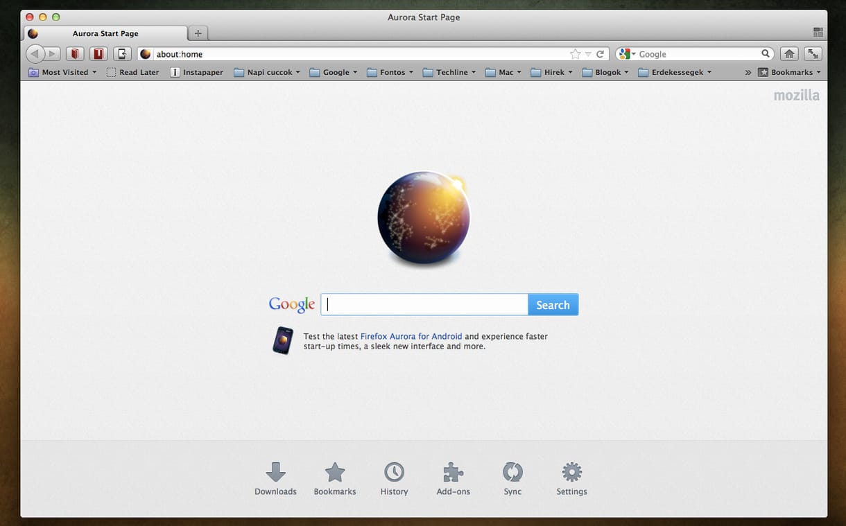 Ilyen lesz az új Home screen a Firefoxban