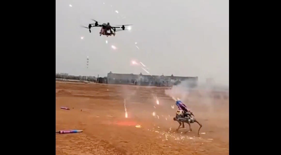 Gépek háborúja: videón, ahogy rommá lövi egymást egy drón és egy robotkutya