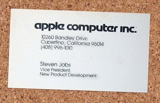 Steve Jobs névjegykártyája 1979-ből