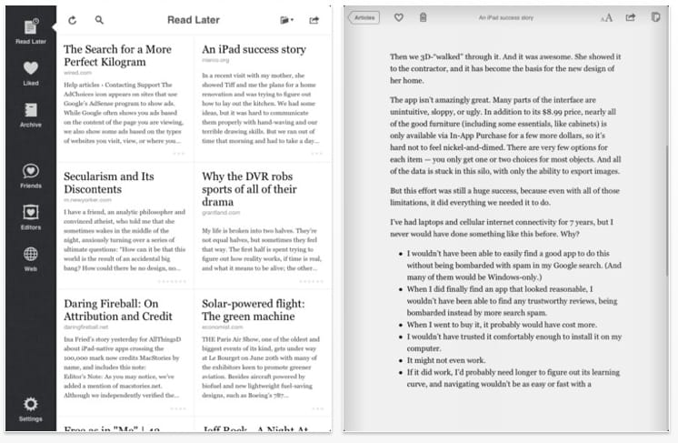 Itt az új Instapaper alkalmazás iOS-re!