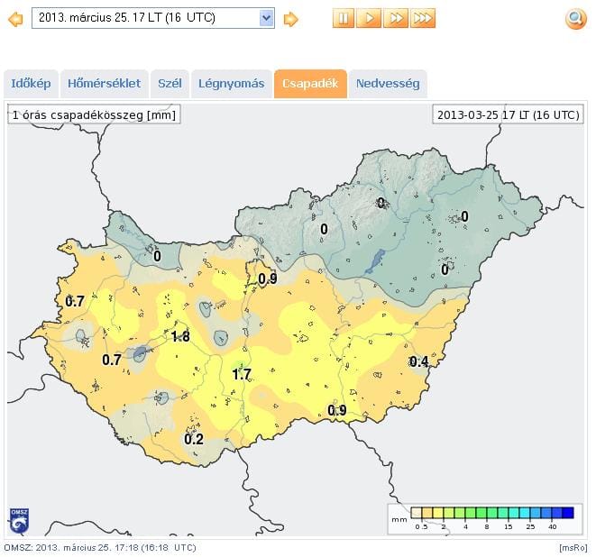Így terjedt a hóesés óráról órára - mozgó térkép