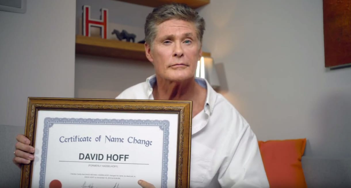 David Hasselhoff nagyon fontos hírt közölt a világgal