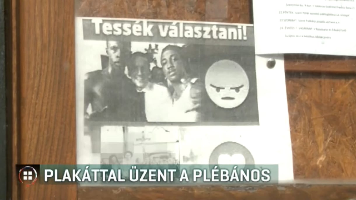 A hegyfalui plébános is beszállt az EP-kampányba: riogató plakátot rakott ki