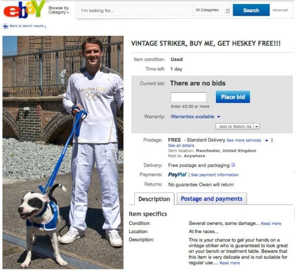 Fotó: Az eBayen árulják a britek sztárját, Michael Owent?