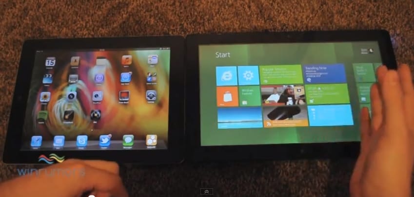Az összecsapás: Windows 8 tábla vs. iOS 5 az iPaden [videó]