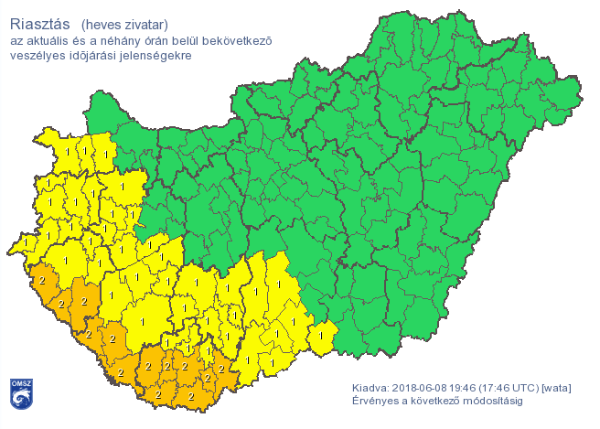 Itt a riasztás: viharos éjszaka jöhet a nyugati megyékben