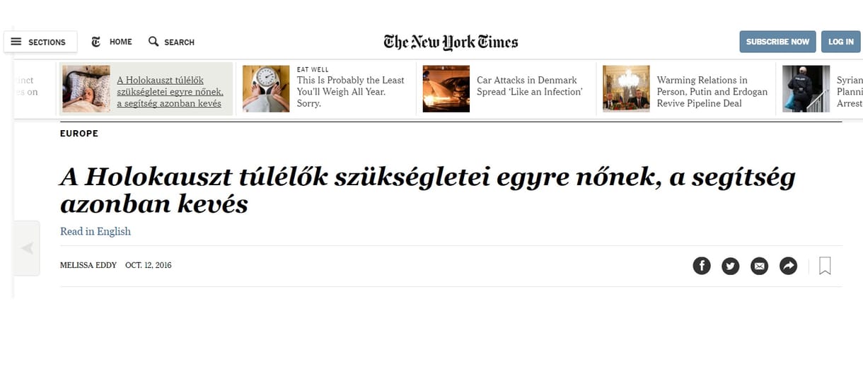 Magyar nyelvű cikket közölt a New York Times