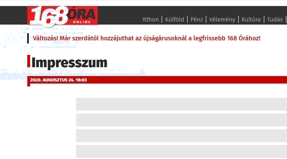 A tulajdonos szerint nincs megfélemlítési szándék a 168 Óra főszerkesztőjének kirúgása mögött