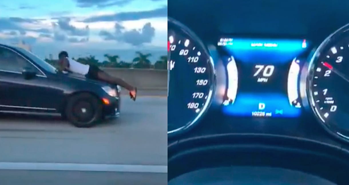 Videó: 110-nél, autópályán, a motorháztetőn hasalva mobilozott egy férfi