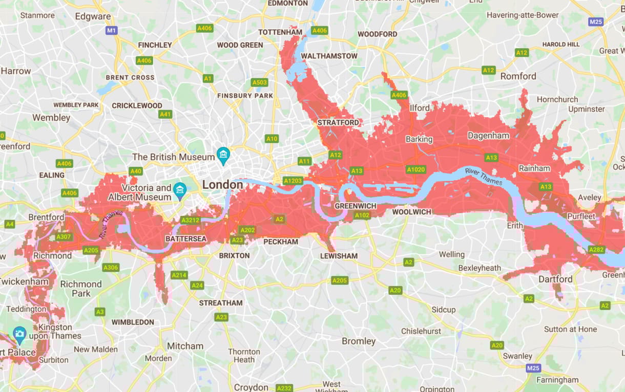 2030-ra London turistanegyedei is rendszeresen víz alá kerülhetnek