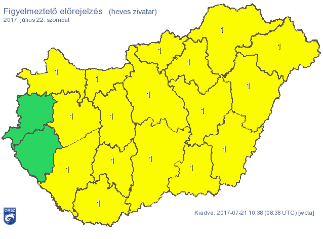 Kiadták a riasztást, keleten leszakadhat az ég