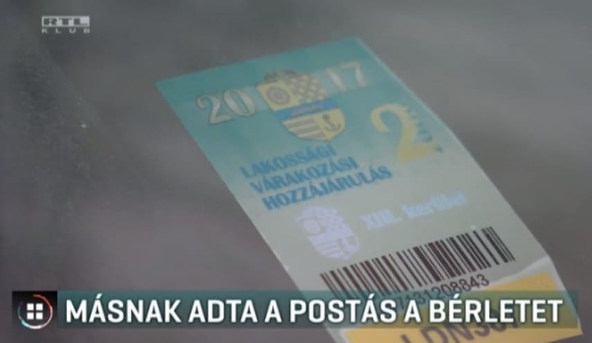 Valaki másnak adta oda a postás az ajánlott levélben kiküldött parkolási bérletet
