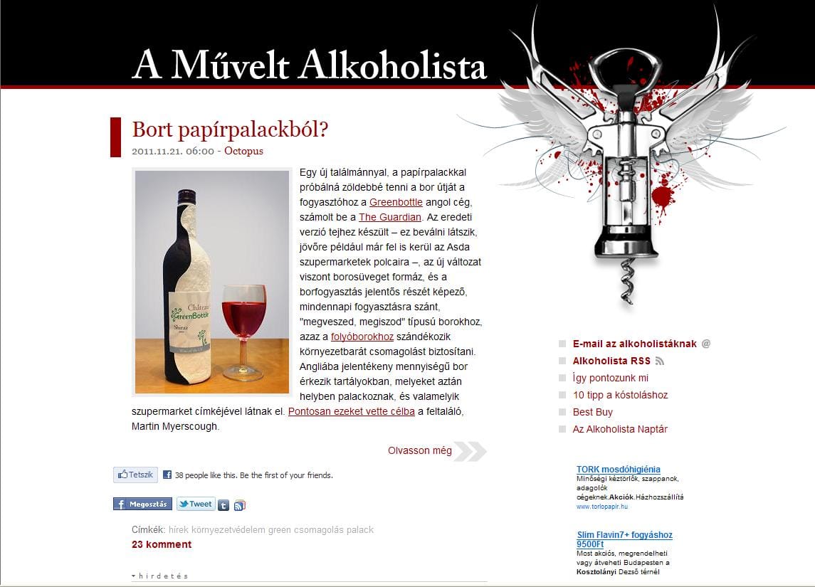 Ön inna bort papírpalackból? 