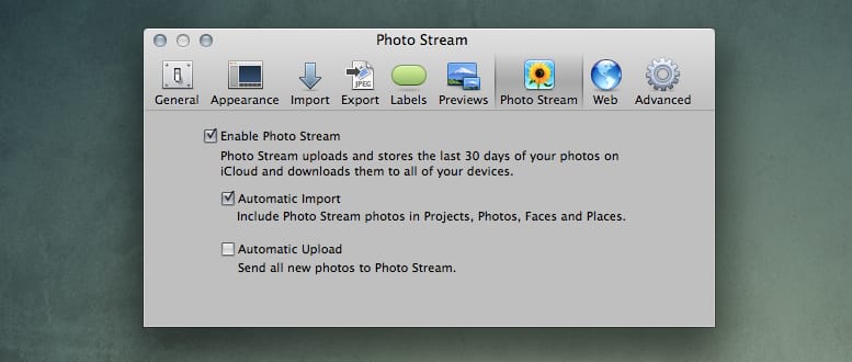 Tipp: Photo Stream beállítása az Aperture-ban