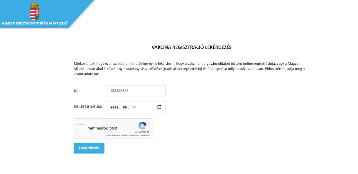 Máris akadozik az oltásregisztrációt ellenőrző honlap