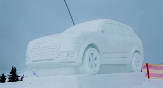 Hószobor készült az új Audi Q7-es tiszteletére