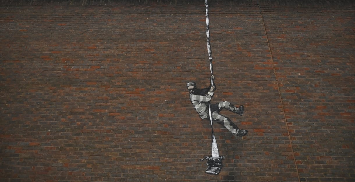 Banksy festhetett menekülő rabot a híres readingi fegyház falára