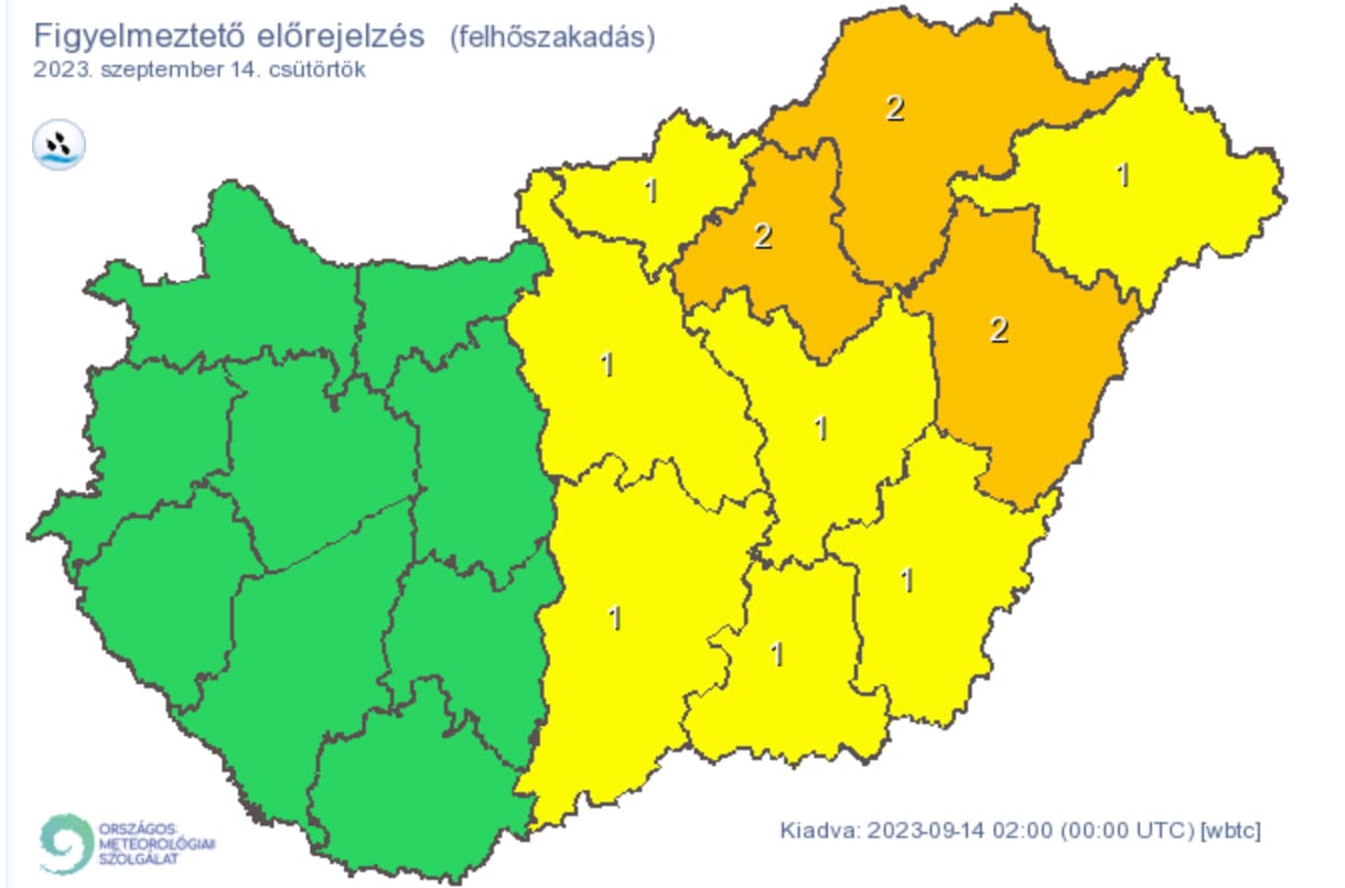Itt a lehűlés, csütörtökön megérkezik az eső