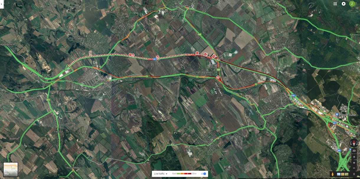 Ha teheti, kerülje el az M1-est Bicskénél