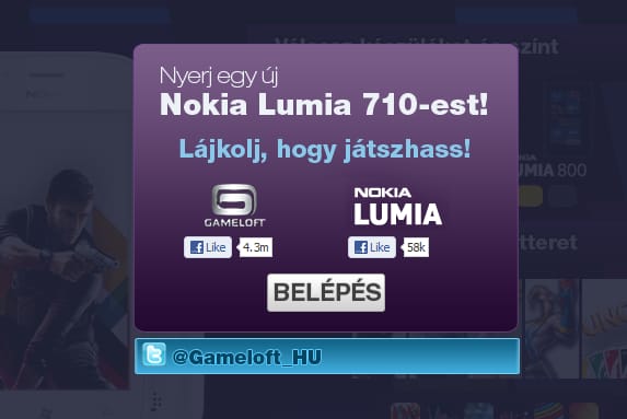 Nokia Lumia 710-es telefont nyerhet