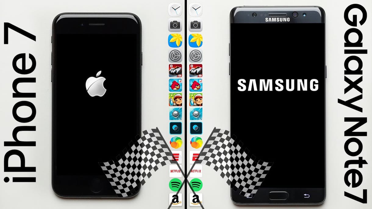 Érdekes sebességteszt nem várt fordulattal: iPhone 7 vs. Galaxy Note7 – videó